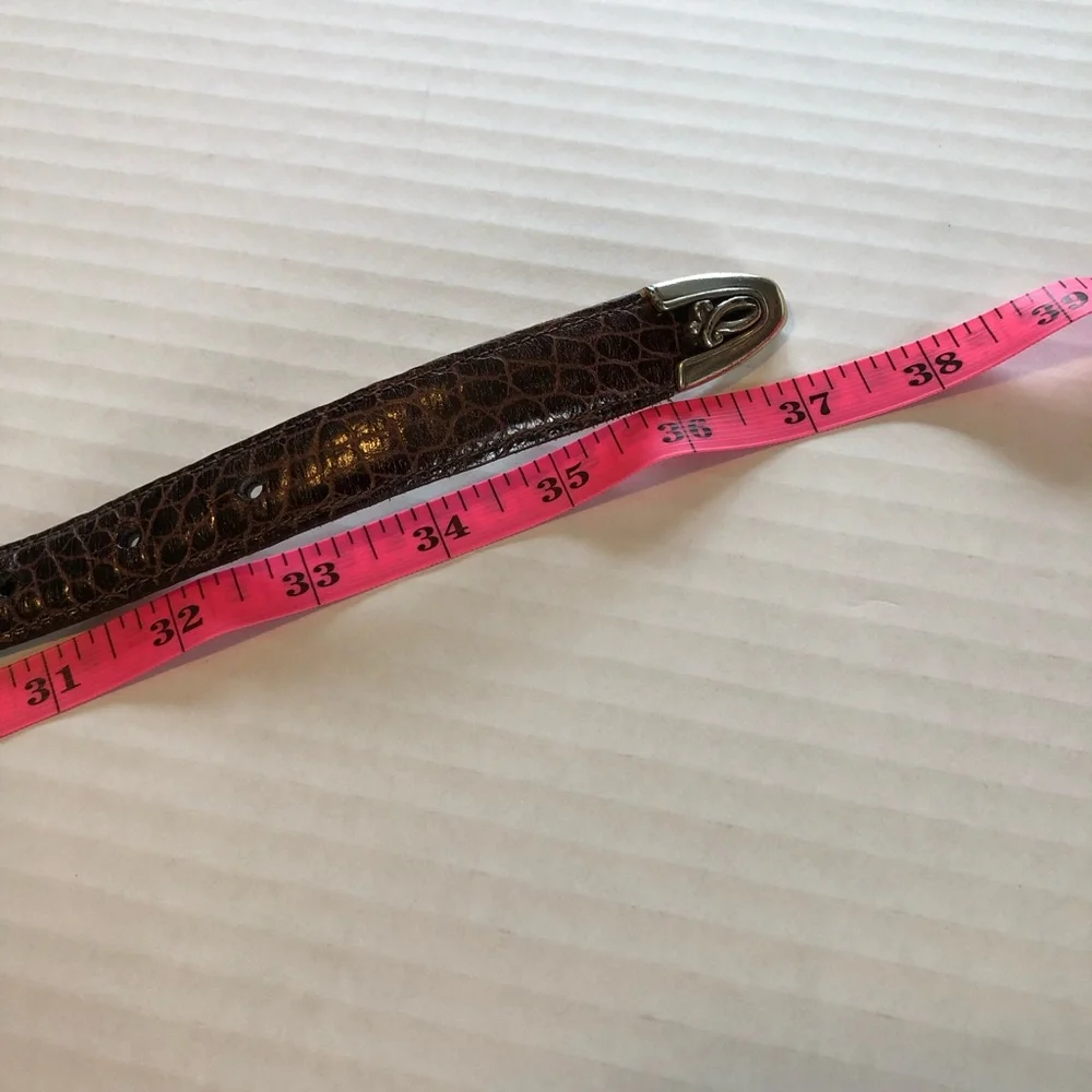 Brighton Croco Brown Leather Belt.  Medium - Picture 11 of 11